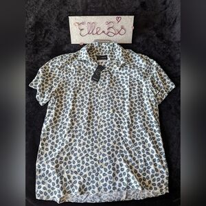 Button Down Paisley Top M